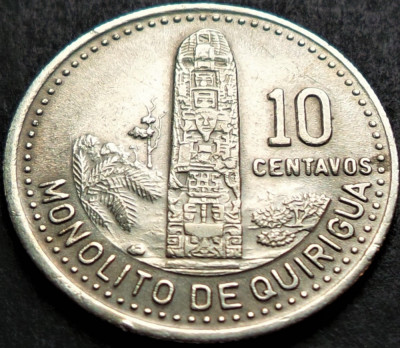 Moneda exotica 10 CENTAVOS - GUATEMALA, anul 1987 * cod 2470 foto