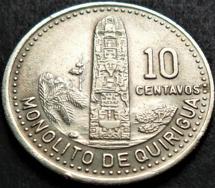 Moneda exotica 10 CENTAVOS - GUATEMALA, anul 1987 * cod 2470