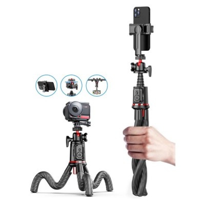 Selfie Stick cu Trepied, 64cm - Techsuit (C03) - Black foto