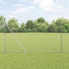 vidaXL &Icirc;ngrădire cu st&acirc;lpi Argintiu 1.5 x 25 m otel acoperit cu PVC 3353390