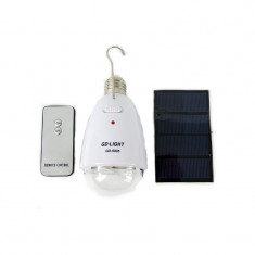Bec cu incarcare solara si telecomanda GD-5005, 2 W, LED SMD, 800 mAh foto