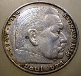 F.480 GERMANIA HINDENBURG 5 REICHSMARK 1936 A ARGINT VARIANTA 1