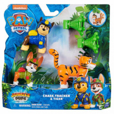 Set Figurine Spin Master Paw Patrol Chase, Tracker si Tigrul,