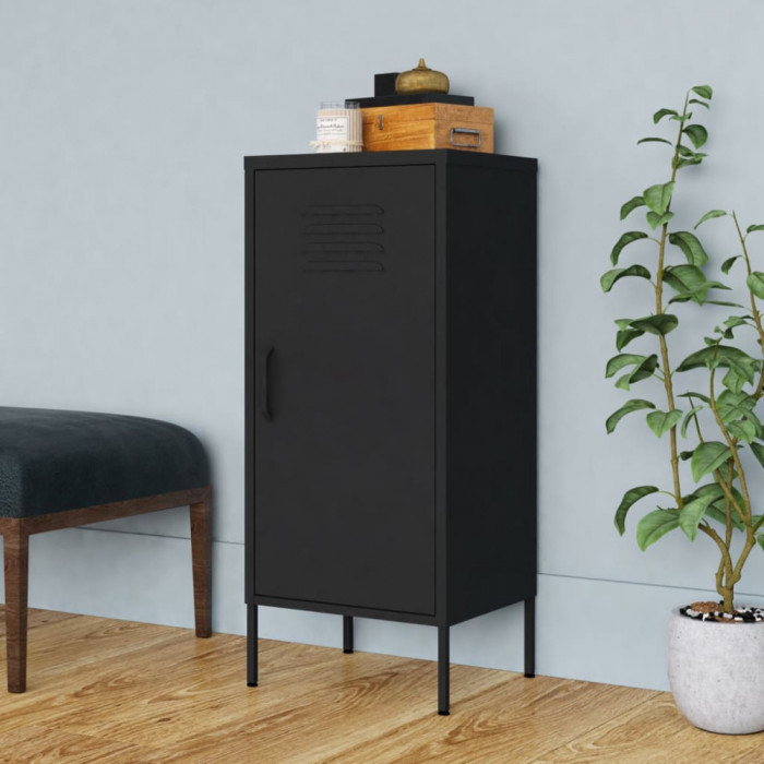 Gossi dulap de depozitare, negru, 42,5x35x101,5 cm, otel