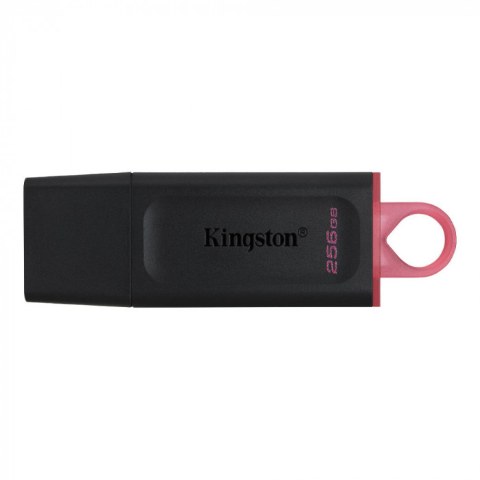 Memorie USB 3.2 Gen 1, 256gb, Kingston DataTraveler Exodia DTX-256GB, cu capac si inel, negru cu rosu
