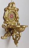 Aplica din aluminiu stil Art Nouveau, suport pentru iluminat bronz auriu