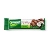 Ciocolata cu lapte si indulcitor natural de stevia Sweet&amp;Safe, cocos si quinoa, 25 g, Sly Nutritia
