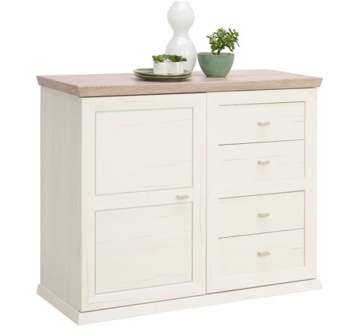 Comoda Camron Hom in, 1079x895x430 mm, alb gri - NOU