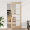 Set Ușă Glisantă cu Kit de Feronerie 93x232 cm Lemn Masiv Pin