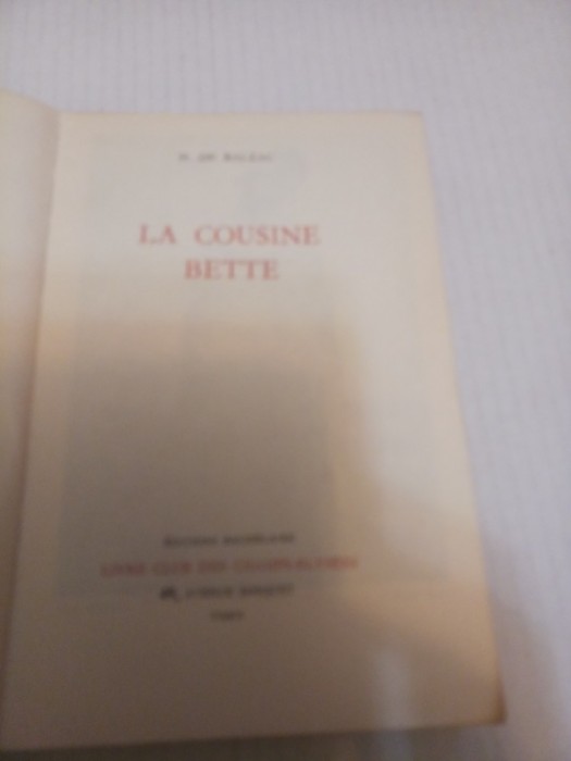 La cousine Bette - Honore de Balzac