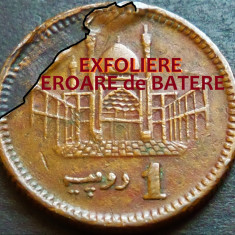 Moneda exotica 1 RUPIE - PAKISTAN, anul 2001 * cod 5030= EROARE MAJORA de BATERE