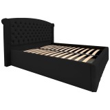 Pat Matrimonial Alison tapitat cu somiera rabatabila diverse dimensiuni, culoare negru - 160x200
