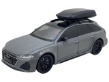 Macheta metal replica Audi RS6 gri deschide usi, capota, portbagaj, sunet si lumini
