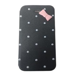 Husa Telefon Flip Book iPhone 4 Black Pearls