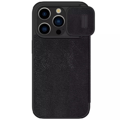 Husa pentru iPhone 15 Pro Max - Nillkin QIN Pro Leather Case - Black foto