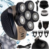 Aparat de ras electric, 6 capete, incarcare USB, IPX6, ergonomic, baterie 600 mAh, negru