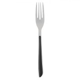 Furculita Inox 21cm Maner Negru Plastic, Tacam Masa, Rezistenta Masina Spalat Vase