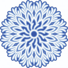 Sticker decorativ, Mandala, Albastru, 60 cm, 7220ST-2