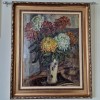 COSTACHE AGAFITEI - VAS CU CRIZANTEME-1940 - ulei/carton, Flori, Realism