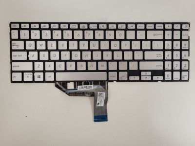 Tastatura Laptop, Asus, VivoBook S15 S532F, S532FA, S532EQ, iluminata, argintie, layout US foto