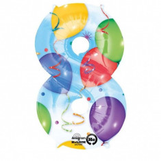 Balon cifra 8 cu baloane colorate 86 cm foto