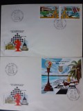 1992 - A30-a Olimpiada de Sah - Manila - serie + colita dantelata - LP1286 + LP1287 - FDC-uri