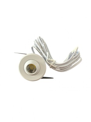 Spot orientabil led incastrat, 12V DC, 1.5W, O30x20mm, lumina naturala, alb, Q35-white foto