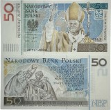 POLONIA 50 ZLOTI ZLOTYCH 2006 , UNC , P- 178 , PAPA IOAN PAUL al II in Folder