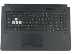 Carcasa superioara cu tastatura palmrest Laptop Gaming, Asus, Tuf F17 FX706IU, FA706IU-1A, 90NR03K1-R31US0, 3BBKYTAJN10, 3YBKYKSJN10, iluminata RGB, l