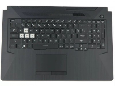 Carcasa superioara cu tastatura palmrest Laptop Gaming, Asus, Tuf F17 FX706IU, FA706IU-1A, 90NR03K1-R31US0, 3BBKYTAJN10, 3YBKYKSJN10, iluminata RGB, l foto