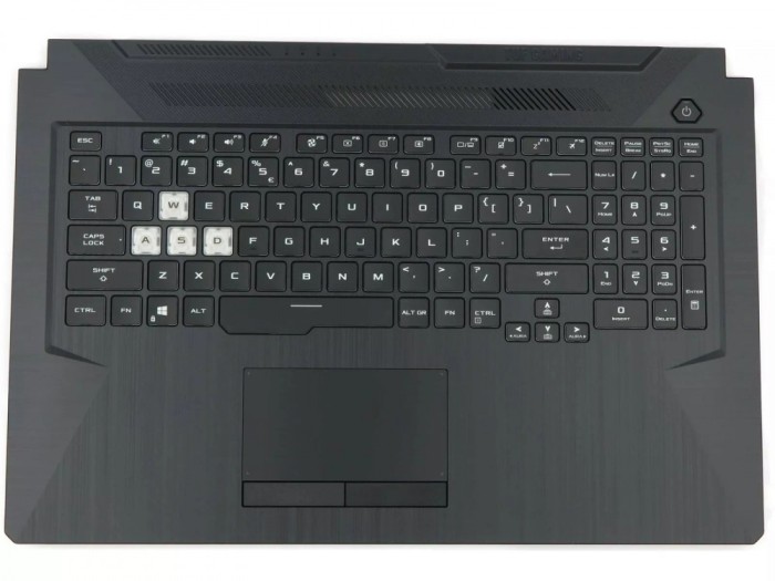 Carcasa superioara cu tastatura palmrest Laptop Gaming, Asus, Tuf F17 FX706IU, FA706IU-1A, 90NR03K1-R31US0, 3BBKYTAJN10, 3YBKYKSJN10, iluminata RGB, l