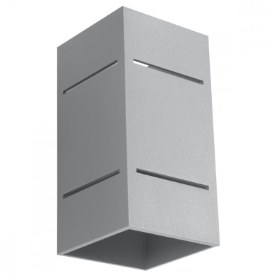 Lampă De Perete Blocco Gri Aluminiu 1 Bec Dreptunghiular Pentru Mansardă De Interior foto