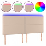 Cumpara ieftin Tablie de pat cu LED, cappuccino, 180x5x118/128 cm, piele eco