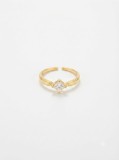 Cumpara ieftin Inel Reglabil din Argint Placat cu Aur , Solitaire cu Zirconiu Patrat (Princess Cut)