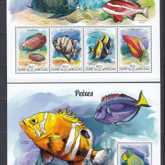 Guinea-Bissau 2015 - Fauna Marina - PESTI TROPICALI - BL + KB - MNH