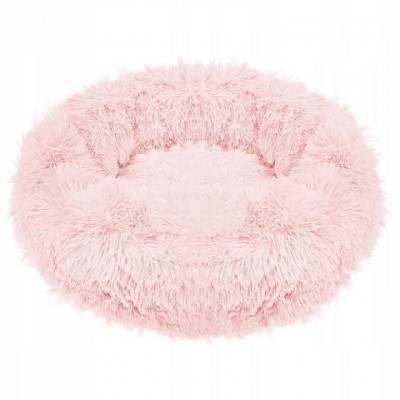Culcus moale, pentru caine/pisica, roz murdar, 80 cm foto