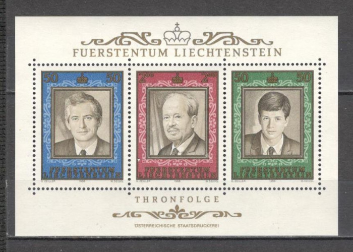 Liechtenstein.1988 50 ani pe tron Principele Franz Josef II-Bl. SL.197
