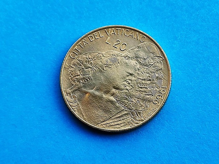 20 Lire 1966 Vatican-UNC-RAR-in realitate arata bine!