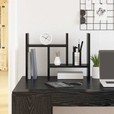 vidaXL Organizator birou Stejar negru 50x15.5x35.5 cm lemn industrializat