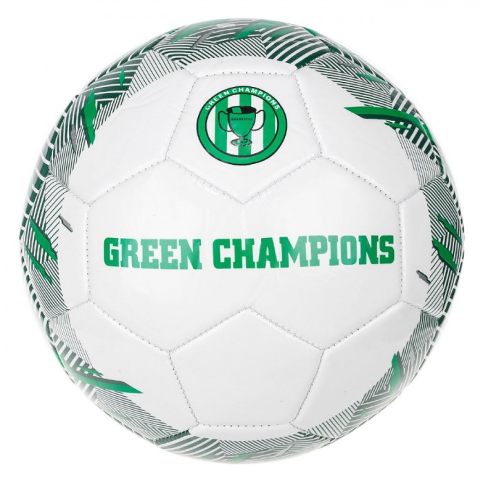 Minge Fotbal Green Champions, Mărime 5, Alb, Desene Verzi