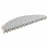 Cumpara ieftin Covorase scari, 15 buc., 65x21x4 cm, semirotunde, argintii, mari