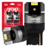 Becuri auto LED Canbus PRO WY21W 4x3030 SMD portocalii amber 12V 24V pentru lumini de pozitie, semnalizari laterale si interior AMiO