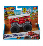 Hot wheels monster truck roarin wreckers 5alarm cu functii si sunete scara 1:43, Mattel