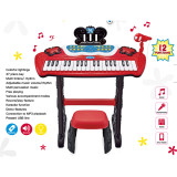 Set Complet Muzical Copii cu Pian Electronic, Microfon, si Scaunel, Karaoke, 12 Functii, Melodii si