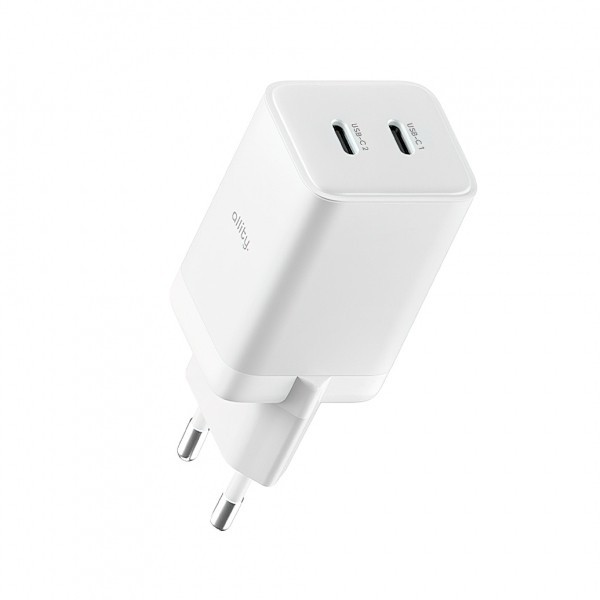 Incarcator Retea Allity. ATC-01-45WCC Fast, 45W, 3A, 2 x USB-C, Alb