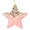 Ornament Brad Crăciun Stea Spumă, Roz Catifelat, 12cm, Mărgele Aurii