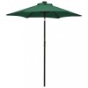 VidaXL Umbrelă de soare cu lumini LED, verde, 200x211 cm, aluminiu 313558