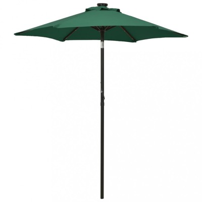 vidaXL Umbrelă de soare cu lumini LED, verde, 200x211 cm, aluminiu 313558 foto