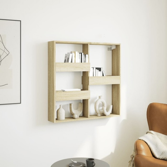 Gossi dulap de perete, stejar sonoma, 80x15x80 cm, lemn prelucrat