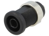 Soclu Banană 4mm 25A Negru Nichelat 12mm